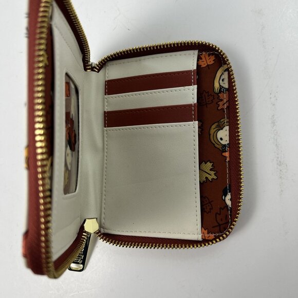 Loungefly Mini Wallet Friends Tv Show Thanksgiving Turkey Pumpkin Brown - Picture 5 of 9